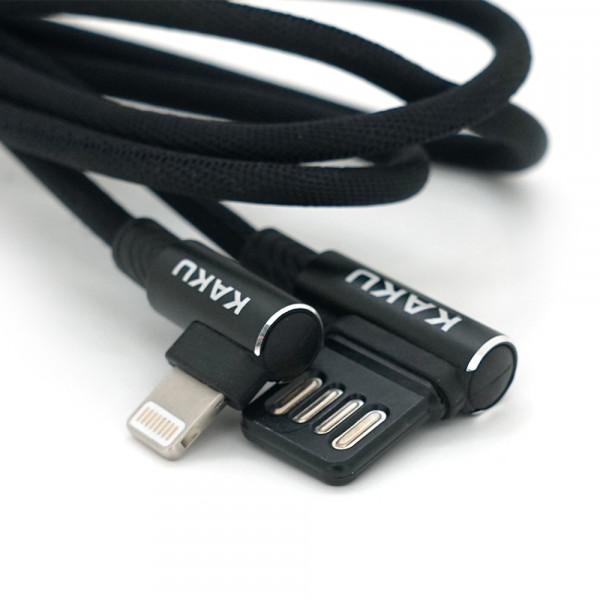 Кабель iKAKU KSC-028 JINDIAN charging data cable for iphone, Black, довжина 1м, 2.4A, BOX