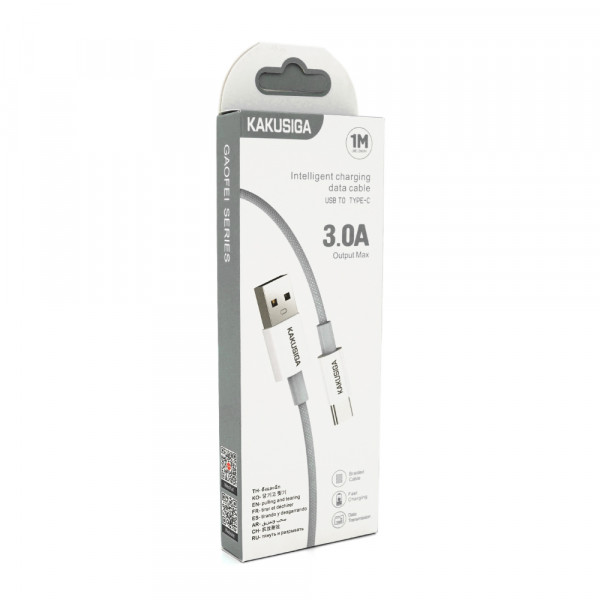 Кабель iKAKU KSC-723 GAOFEI smart charging cable for Type-C, Gray, довжина 1м, 2.4A, BOX