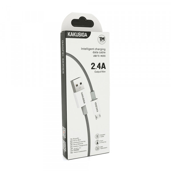 Кабель iKAKU KSC-723 GAOFEI smart charging cable for micro, Black, довжина 1м, 2.4A, BOX