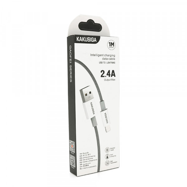 Кабель iKAKU KSC-723 GAOFEI smart charging cable for iphone, Black, довжина 1м, 2.4A, BOX