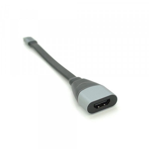 Конвертер Type-C (тато)/HDMI(мама), 18cm, плоский, Black-gray