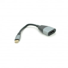 Конвертер Type-C (тато) / HDMI (мама), 18cm, круглий, Black-gray