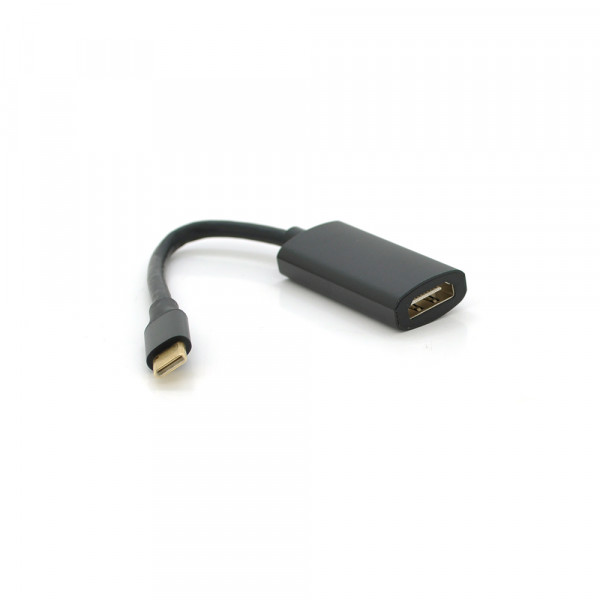 Конвертер Type-C (тато) / HDMI (мама), 15cm, круглий, Black-gray