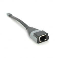 Конвертер Type-C (тато)/RJ-45(мама), 18cm, плоский, chip:RTL8153, 1000Mbps, Black