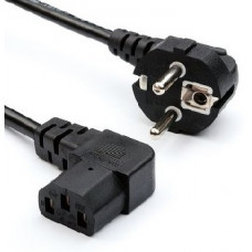 Кабель живлення Schuko кутовий PC-186A CEE7 / 7-C13, 1.2M, 0.75mm, євровилках під 90 градусів, OEM Q24/300