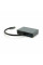 Хаб Type-C(тато) пластиковий, HDMI(мама)+VGA(мама)+USB3.0(мама)+PD(мама), 23cm, Silver