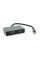 Хаб Type-C(папа) алюмінієвий, HDMI(мама)+VGA(мама), 23cm, Silver