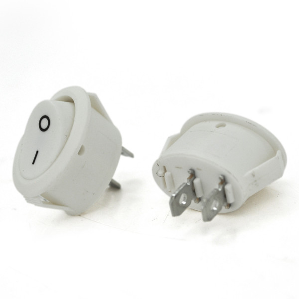 Перемикач ON-OFF KCD1-301, 250VAC /10A, 2 контакти, White, Q100