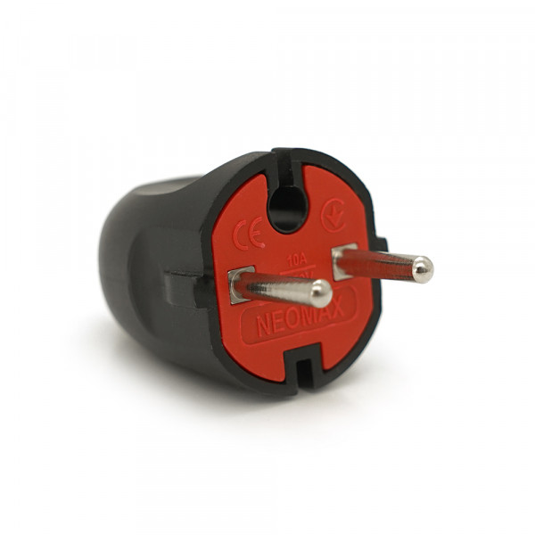 Вилка без заземлення 6А 250V A113B, Black Q50