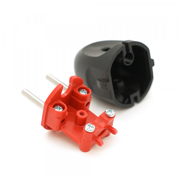 Вилка без заземлення 6А 250V A113B, Black Q50