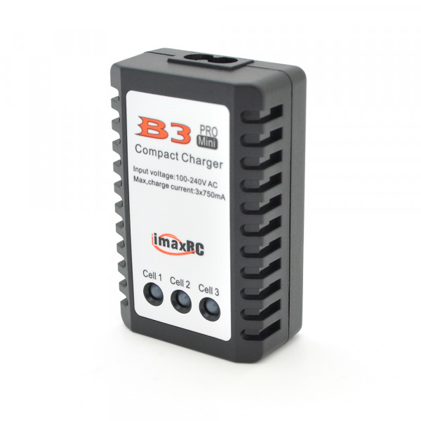 Зарядний пристрій B3Mini для літієвих акумуляторів 2S-3S DC 7.4V/11.1V 750mA/Max, з індикацією, BOX + перехідник