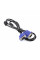 Кабель Merlion VGA 3+2 4m, male to male (тато-тато), 2 ферити, чорно-синій, пакет Q100