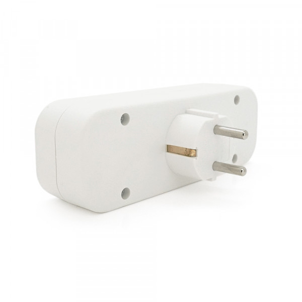 Розетка трійник з заземленням A303, White, Q10