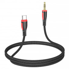 Кабель Borofone BL14 Jack 3.5mm(M) =>Type-C(M), 1м, Black, Box