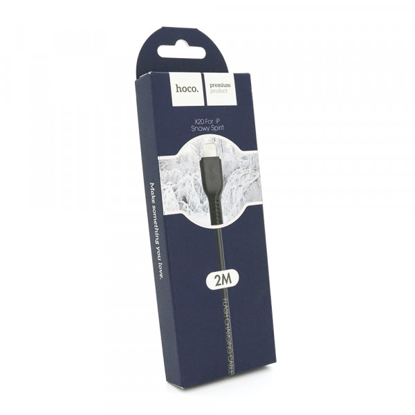 Кабель Hoco X20, Lightning-USB, 2A, Black, довжина 2м, BOX