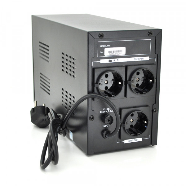 ДБЖ Ritar E-RTM1500 (900W) ELF-D, LCD, AVR, 3st, 3xSCHUKO socket, 2x12V9Ah, metal Case. Q2 (405*195*285)  11,5 кг (340*120*190)