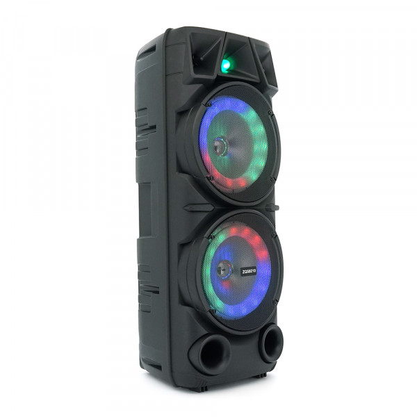 Потужна акустична система з підсвічуванням ZQS8210, 2*20W, 1*Bluetooth мікрофон, пульт, вбудований акум 4500mAh, живлення 220В, Black, Box