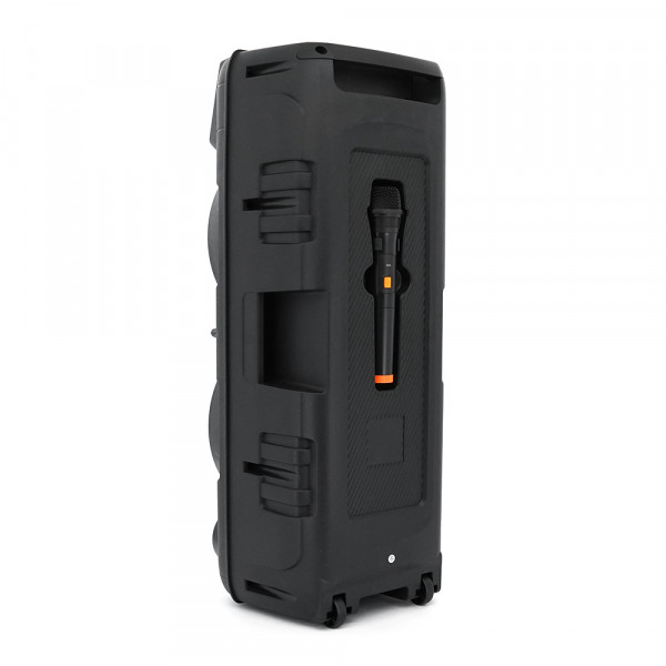 Потужна акустична система з підсвічуванням ZQS8210, 2*20W, 1*Bluetooth мікрофон, пульт, вбудований акум 4500mAh, живлення 220В, Black, Box