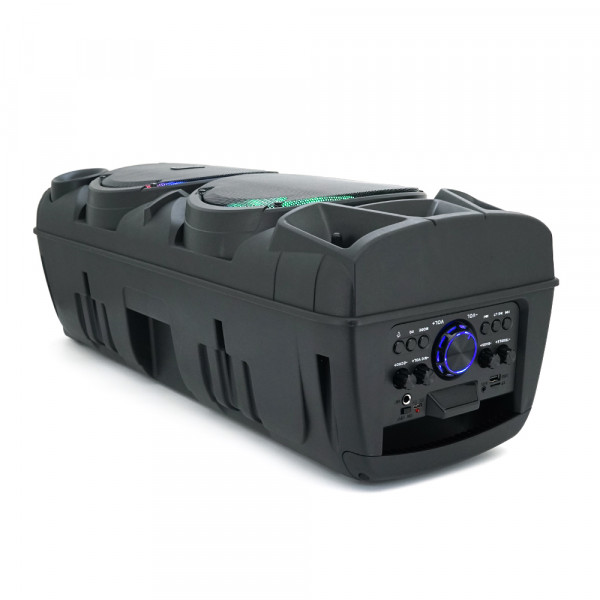 Потужна акустична система з підсвічуванням ZQS8210, 2*20W, 1*Bluetooth мікрофон, пульт, вбудований акум 4500mAh, живлення 220В, Black, Box