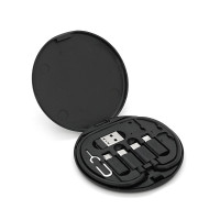 Кабель Data Cable Set, Type-C-Type-C+ перехідники (USB+Lighting+Micro), 60W, Black, довжина 0.2м, Case