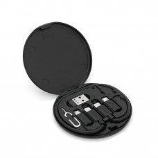 Кабель Data Cable Set, Type-C-Type-C+ перехідники (USB+Lighting+Micro), 60W, Black, довжина 0.2м, Case
