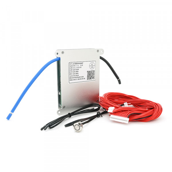 BMS плата JK-BD4A24S4P Li-Ion/LiFePo4/LTO 8S-24S, 40A, CAN/RS485, 2.8mΩ, Bluetooth, Ballance 0.4A + кнопка
