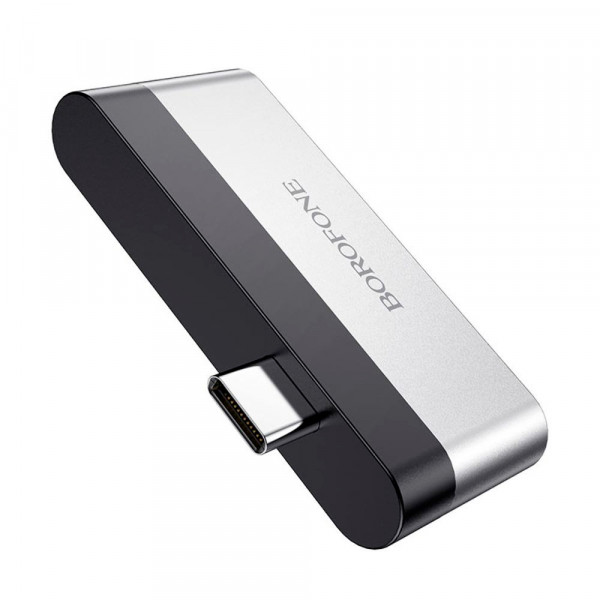 Перехідник BOROFONE DH2 Type-C(Male) - USB3.0+2*HDMI, Black, Box