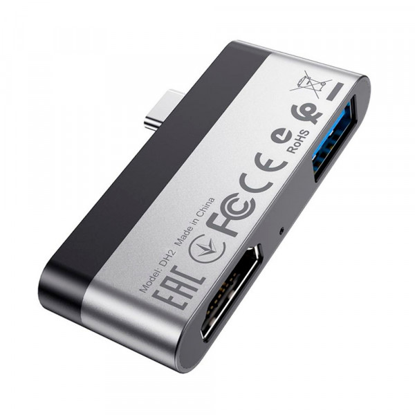 Перехідник BOROFONE DH2 Type-C(Male) - USB3.0+2*HDMI, Black, Box