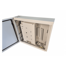 Оптобокс комутаційний VAGOS PON(FTTH) 440х500x140 під адаптери SC-32шт/LC-64шт, 8 вводів кабелю, 6 відкидних кросових модулів