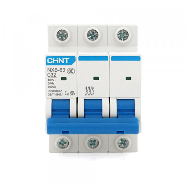 Автоматичний вимикач змінного струму CHINT NXB-63 3P C32, 32A