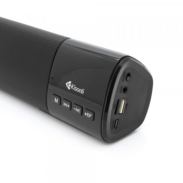 Колонка Kisonli LED-800B Bluetooth 5.0, 2х5W, 1200mAh, USB/TF/BT/FM/AUX/LCD, DC: 5V/1A, Black, BOX, Q30