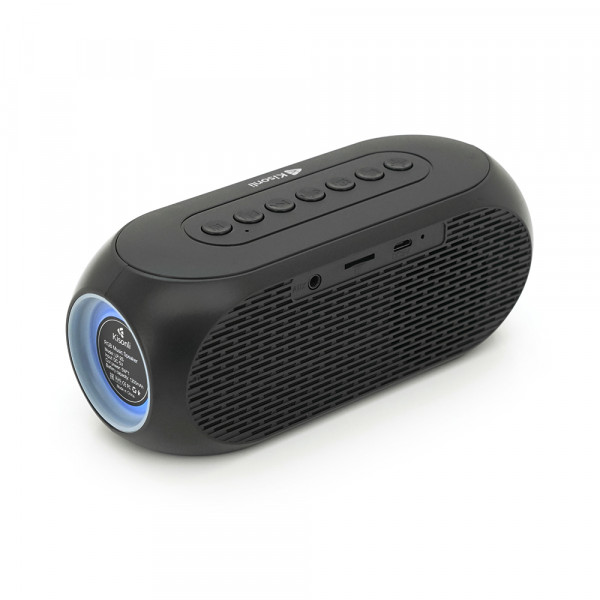 Колонка Kisonli LP-2S Bluetooth 5.0, 1х5W, 1200mAh, USB/TF/BT/FM/AUX/LCD/Clock, DC: 5V, Black, BOX, Q60