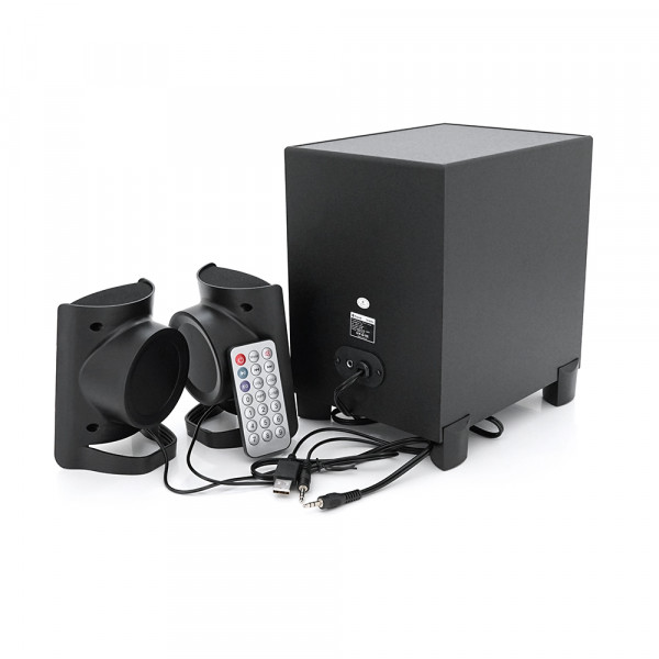 Колонки Kisonli TM-1000U, 5W+2x3W, USB/TF/BT/FM/AUX/LED light, із сабвуфером, DC: 5V, Black, BOX, Q8