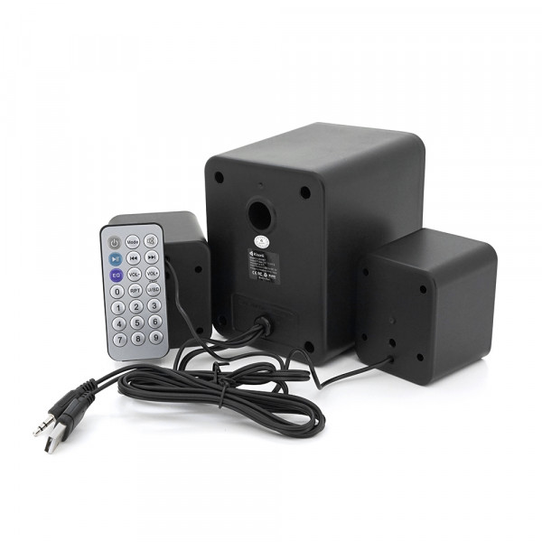 Колонки Kisonli U-2800BT, 5W+2x3W, USB/TF/BT/FM/AUX, із сабвуфером, DC: 5V, Black, BOX, Q30