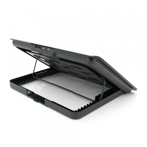 Підставка під ноутбук IceCoorel A19, 10-15.6", 6 * 60mm 580±10% RPM, корпус пластик + алюміній, 2xUSB 2.0, 350x225x26mm, Silver, Box, Q20