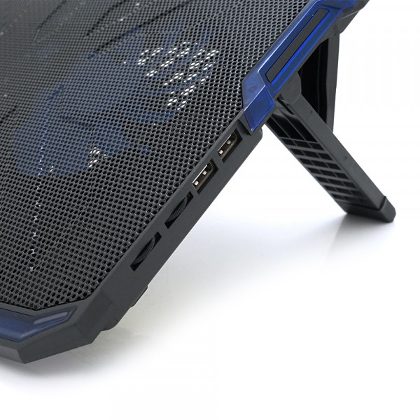 Підставка під ноутбук IceCoorel A2, 10-15.6", 2*140мм + 3*70мм 1400±10% RPM, корпус пластик, 2xUSB 2.0, 410x290x26mm, Blue, Box, Q20