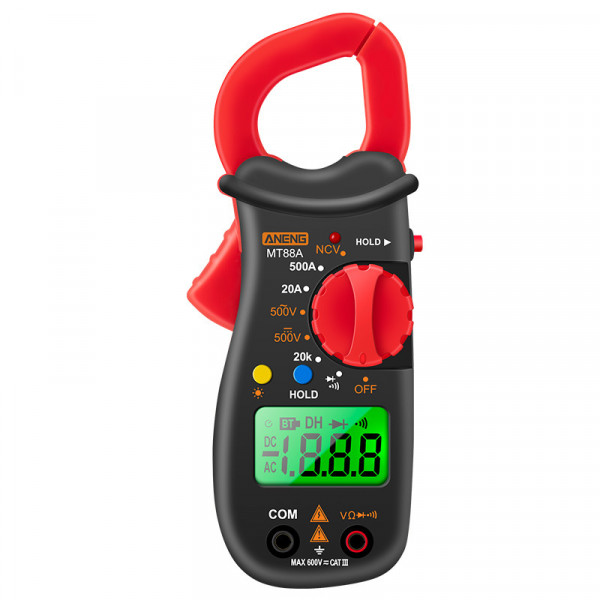 Токові кліщі ANENG MT88A Вимірювання: V (AC/DC), A (AC), Ω, NCV. Функції: Data Hold, продзвонювання.