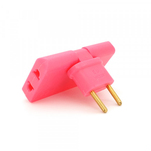 Трійник + перехідник 3 in 1, UK/US-EU, 220В, 10А, поворотний 180 °, Pink