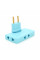 Трійник + перехідник 3 in 1, UK/US-EU, 220В, 10А, поворотний 180 °, Blue