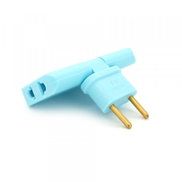 Трійник + перехідник 3 in 1, UK/US-EU, 220В, 10А, поворотний 180 °, Blue