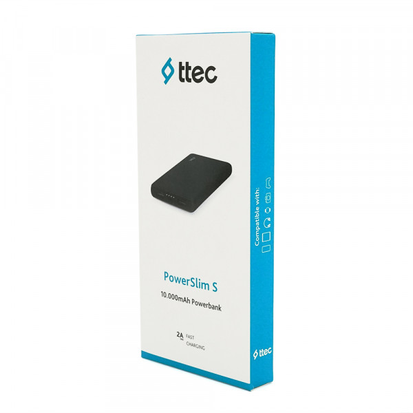 PowerbankTtec 10000mAh, Led, Output: 2*USB, 20W, Black, Q36