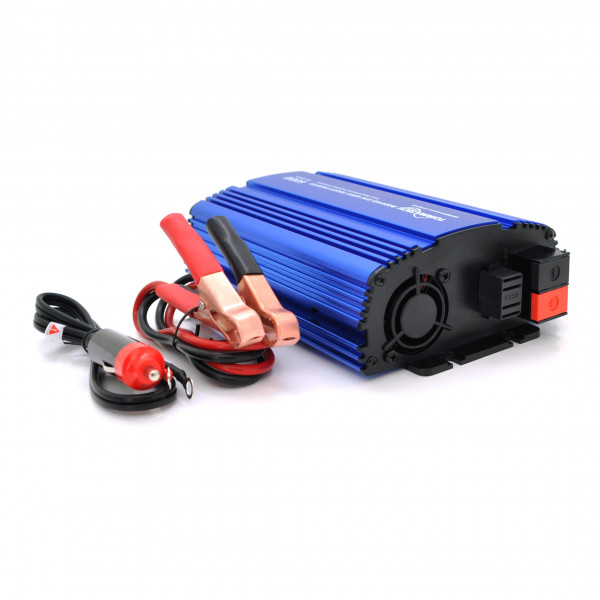 Інвертор напруги Tommatech MS-600, 12V/220V, 600W з апроксимованою синусоїдою, 1Shuko, USB, клемні дроти, АЗУ+ затискачі, Q15