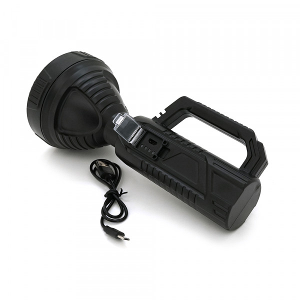 Ліхтар пошуковий POWERMASTER HY-788, 1LED T6, 10W, 3 режими, 2400mah, Black, IP40, USB кабель, 220х95х95мм, BOX