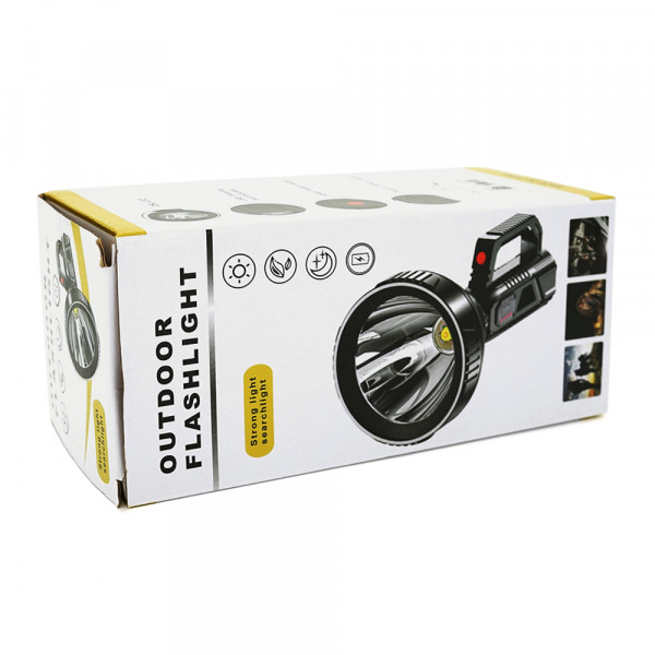 Ліхтар пошуковий POWERMASTER HY-788, 1LED T6, 10W, 3 режими, 2400mah, Black, IP40, USB кабель, 220х95х95мм, BOX