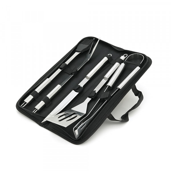Набір з 5 предметів для барбекю, щипці, вилка, лопатка, ніж, пензлик, Bag
