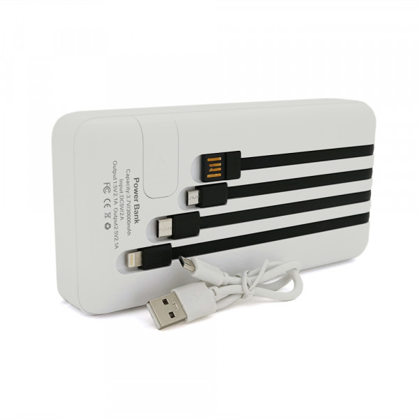 PowerBank Bix-30000mAh, Input:MicroUSB+Type-C, Output:4USB/Type-C/MicroUSB/Lightning, QC22.5W/PD20W, White