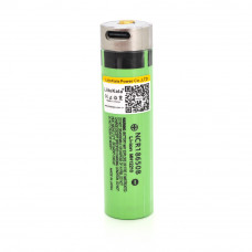 Акумулятор 18650 Li-Ion LiitoKala Lii-34B-USB, 3400mAh, Type-C, 3.7V (2.75-4.2V), Green, PVC BOX