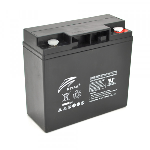 Акумуляторна батарея AGM RITAR HR1250W, Black Case, 12V 14.0Ah ( 181 х 77 х 167 ) 4.30kg Q4