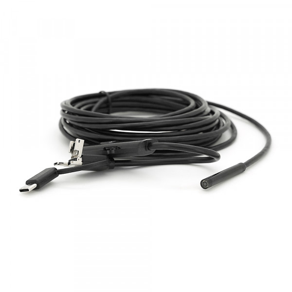 Універсальний ендоскоп 3в1 (USB+MicroUSB/Type-C) для смартфона/ПК, камера 5.5мм, м'який кабель 5м, з LED-підсвічуванням, IP67