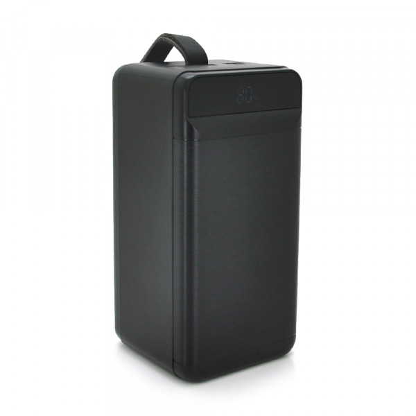 PowerBank XO-PR160 80000mAh,flashlight,Input: DC5V/2.5A, 9V/2A, 12V/1.5A (Micro, Type-C, Lightning), Output: DC5V/2A (3USB,Type-C), PD20W, Q12, plastic,Black